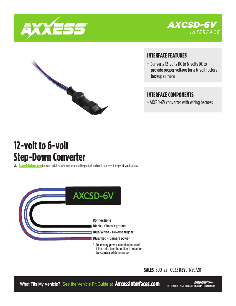 Image de la première page du manuel de l'appareil AXCSD-6V