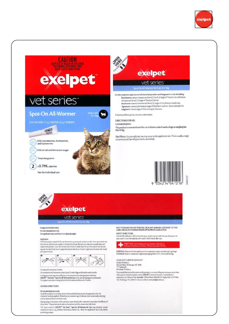 Page n°1 - Manuel utilisateur Exelpet Vet Series Spot-On All-Wormer