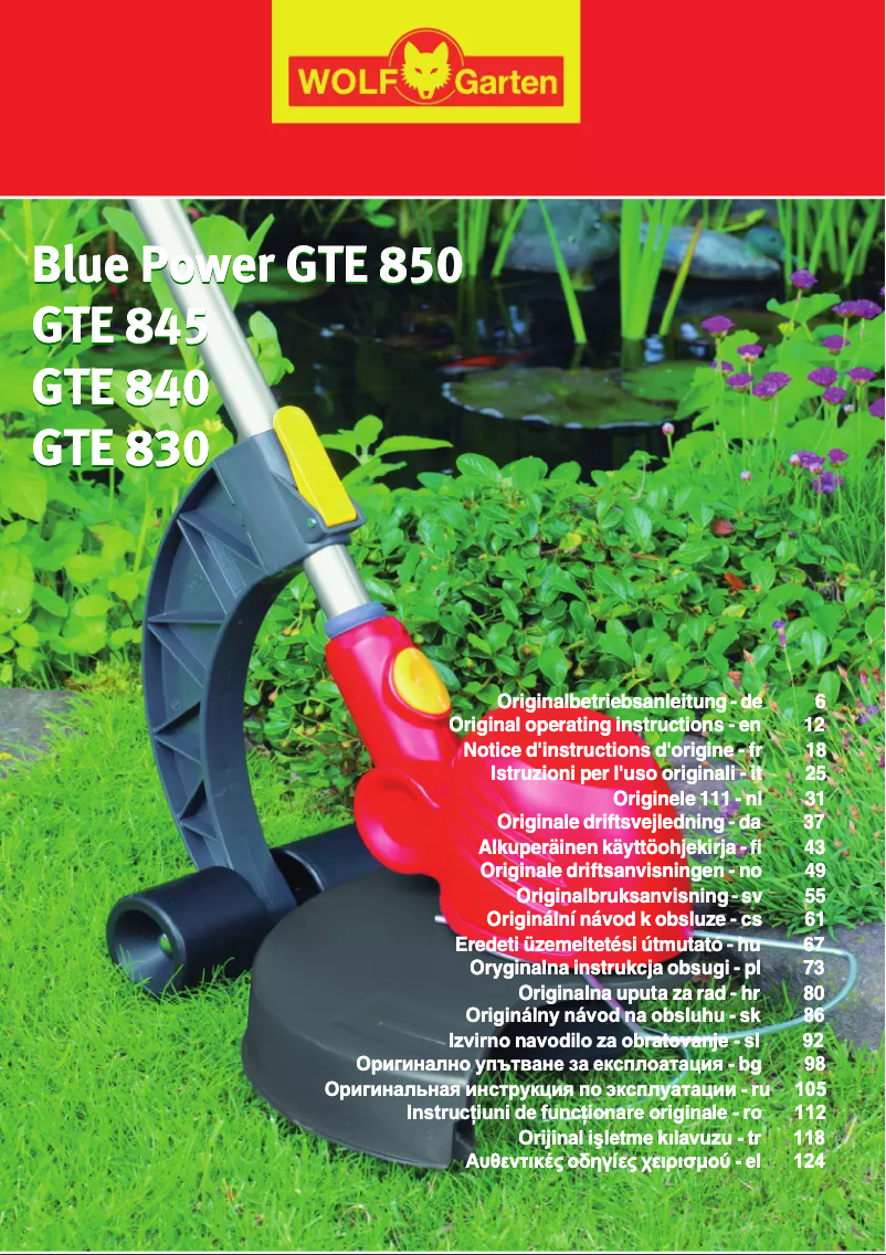 Image de la première page du manuel de l'appareil GTE 850