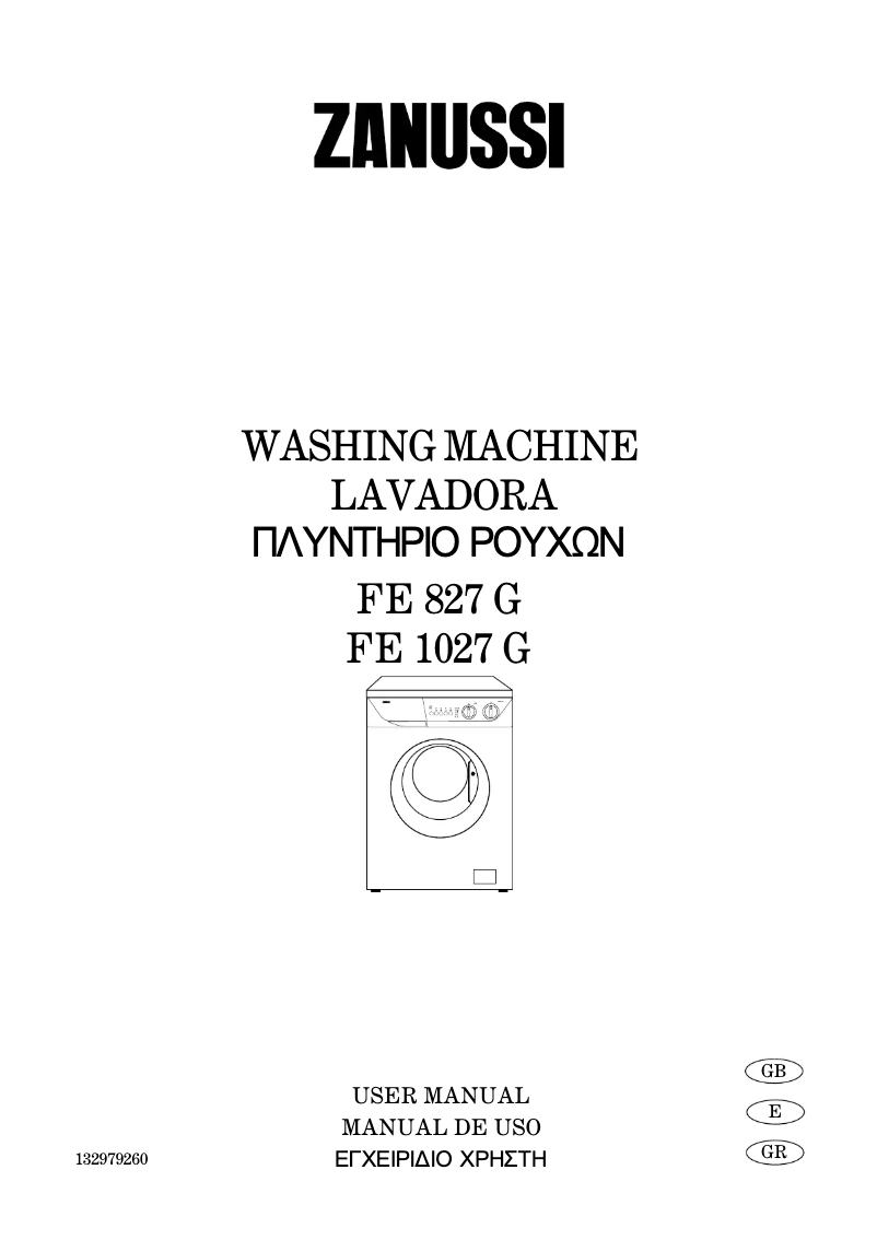 Page n°1 - Manuel utilisateur Zanussi FE 1027 G