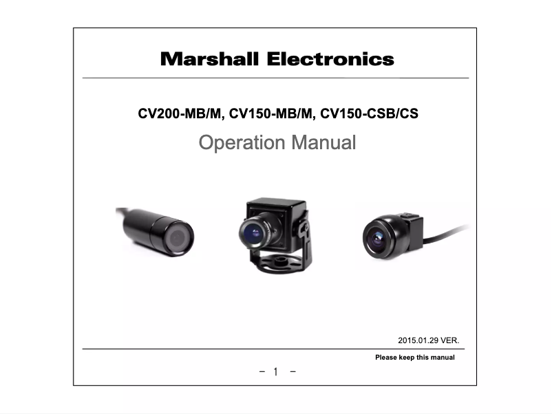 Image de la première page du manuel de l'appareil CV150-M