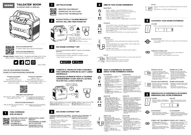 Page 1 de la notice Guide de démarrage rapide ION Tailgater Boom