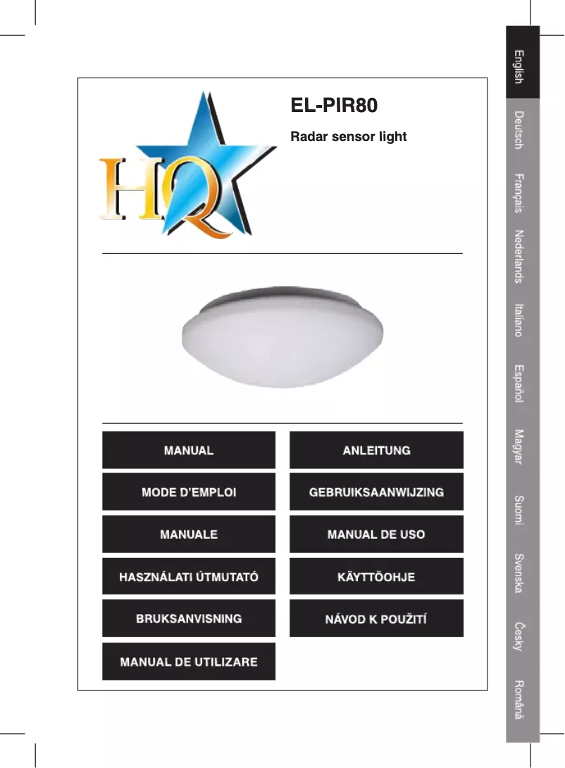 Page 1 de la notice Manuel utilisateur HQ EL-PIRLA80