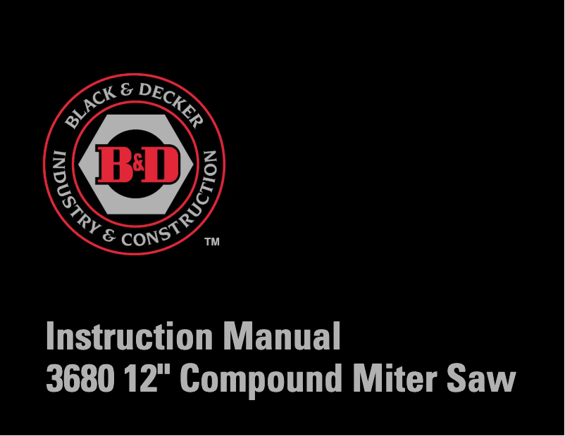 Page 1 de la notice Manuel utilisateur Black & Decker 3680