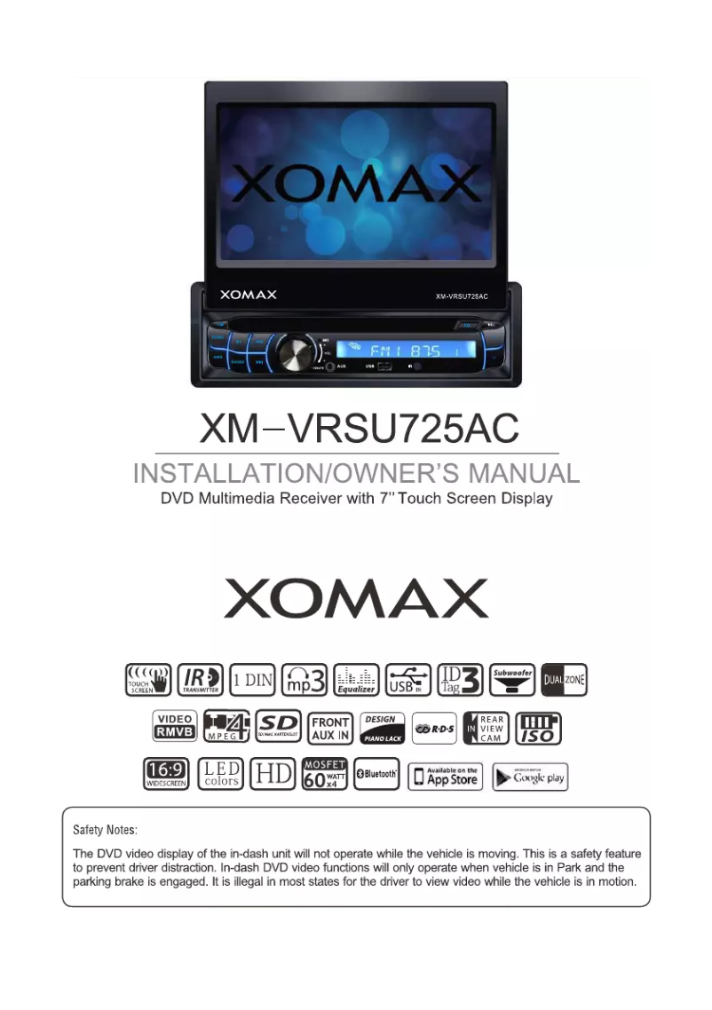 Image de la première page du manuel de l'appareil XM-VRSU725AC
