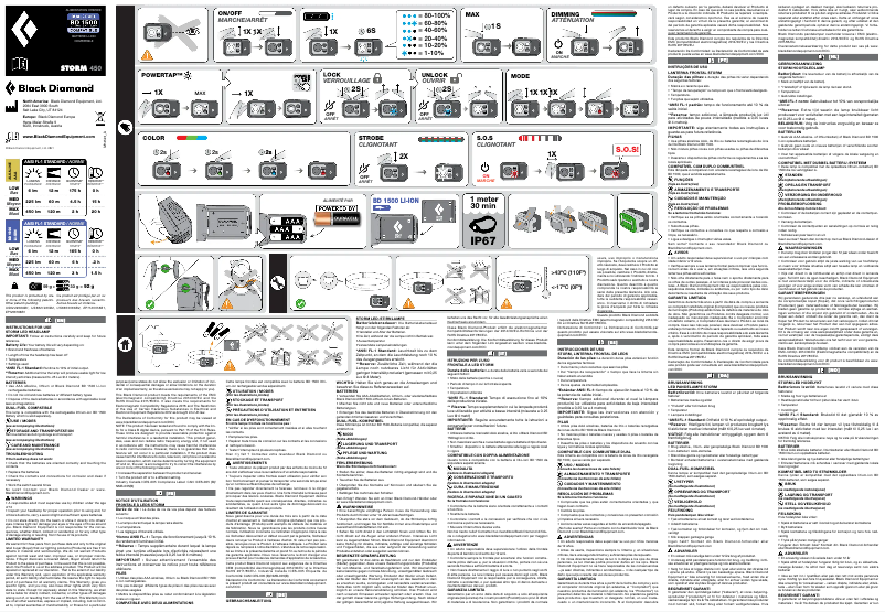 Image de la première page du manuel de l'appareil Storm 450