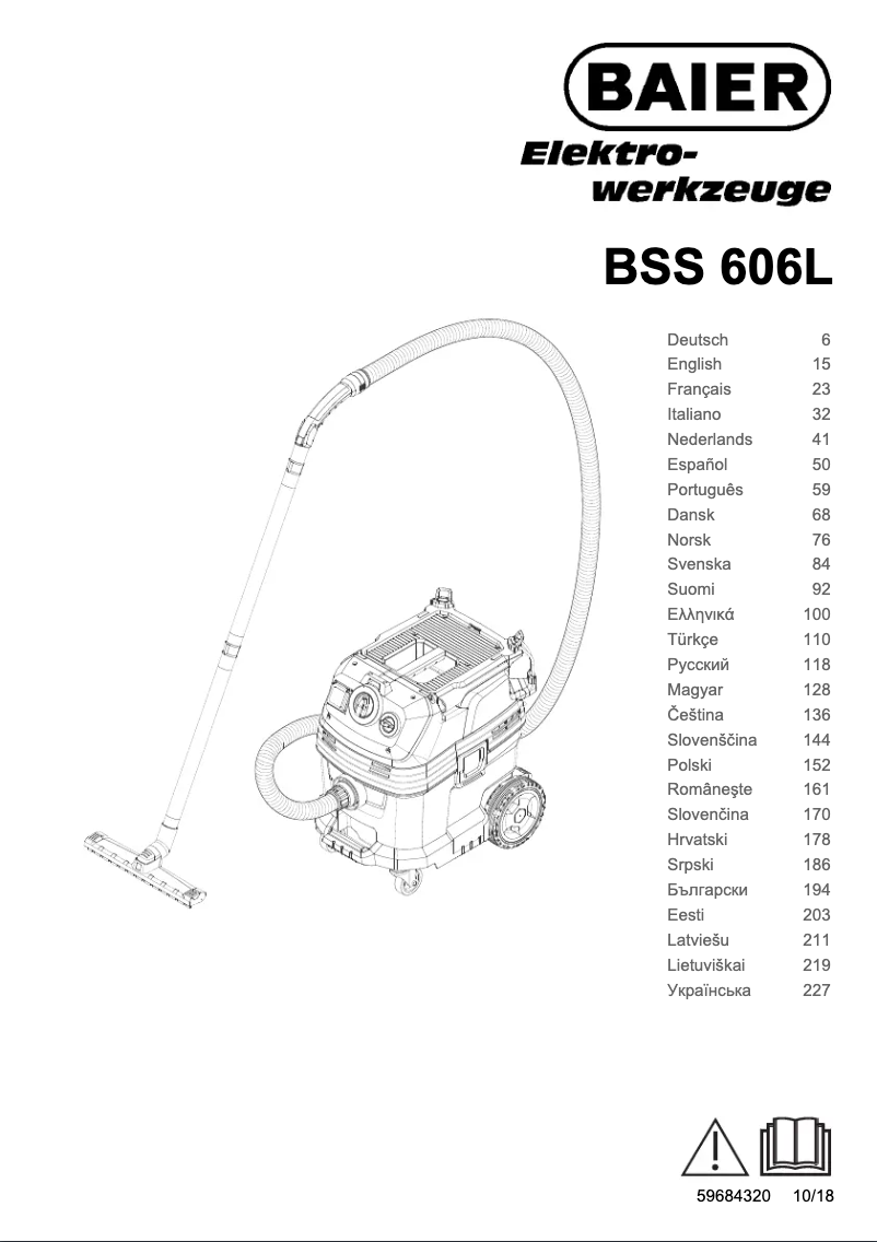 Page n°1 - Manuel utilisateur Baier BSS 606L