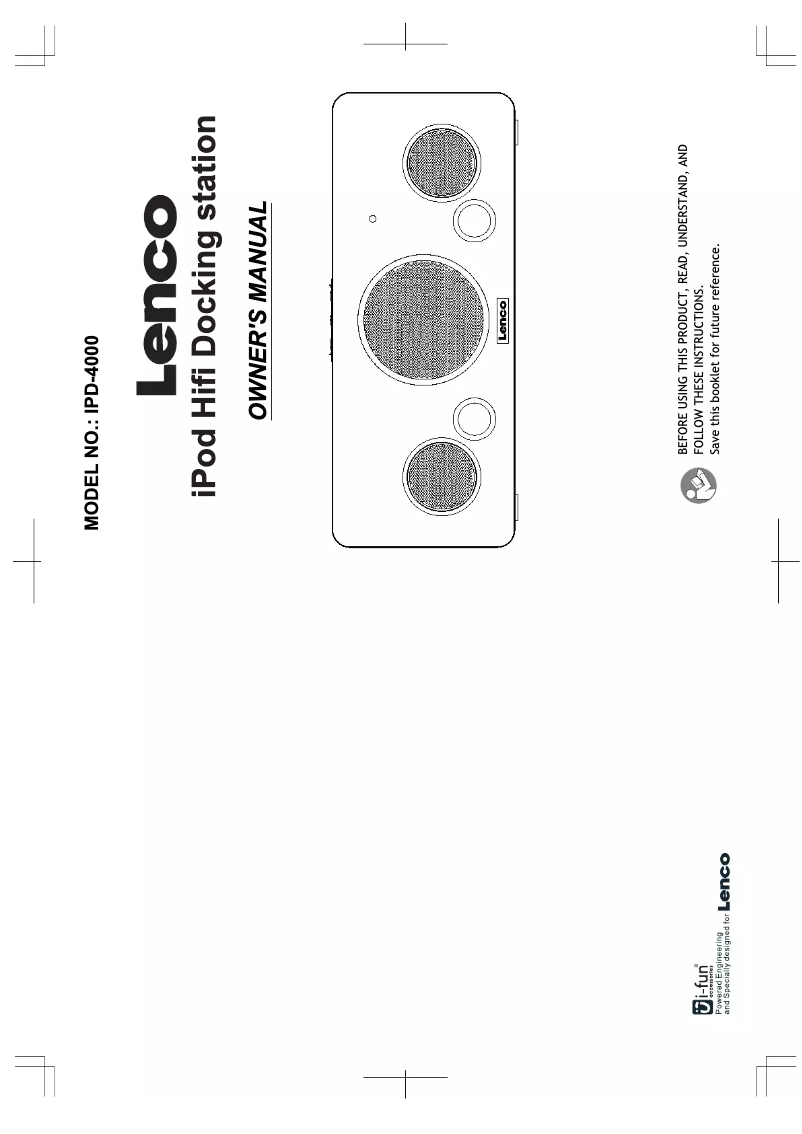 Page 1 de la notice Manuel utilisateur Lenco Ipd-4000