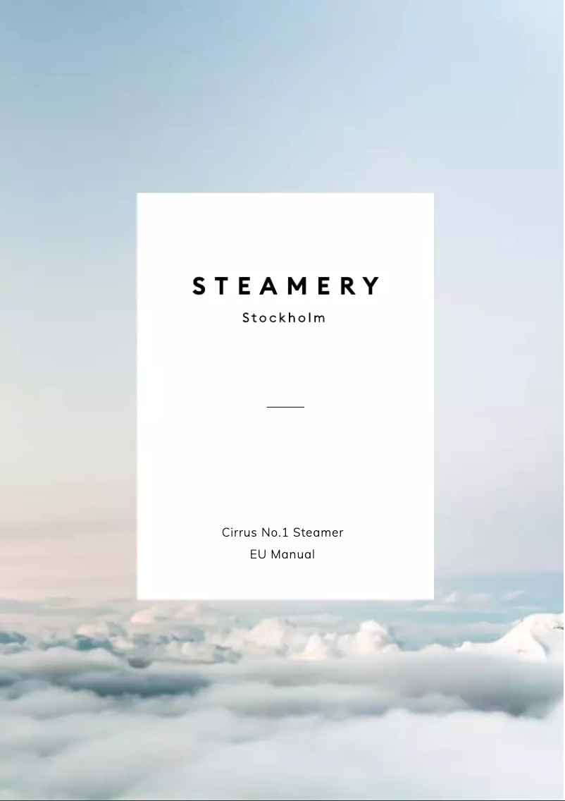 Página 1 del manual Manual de usuario Steamery Cirrus No.1