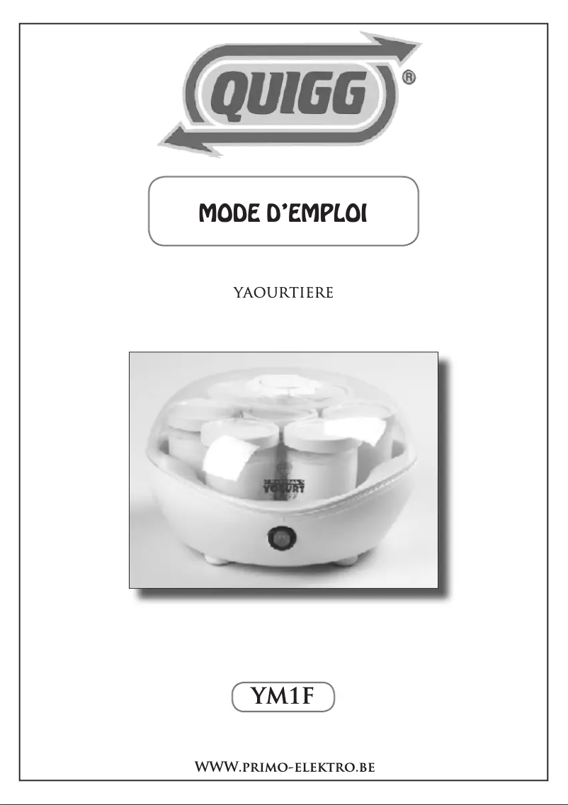 Page 1 de la notice Manuel utilisateur Quigg YM1