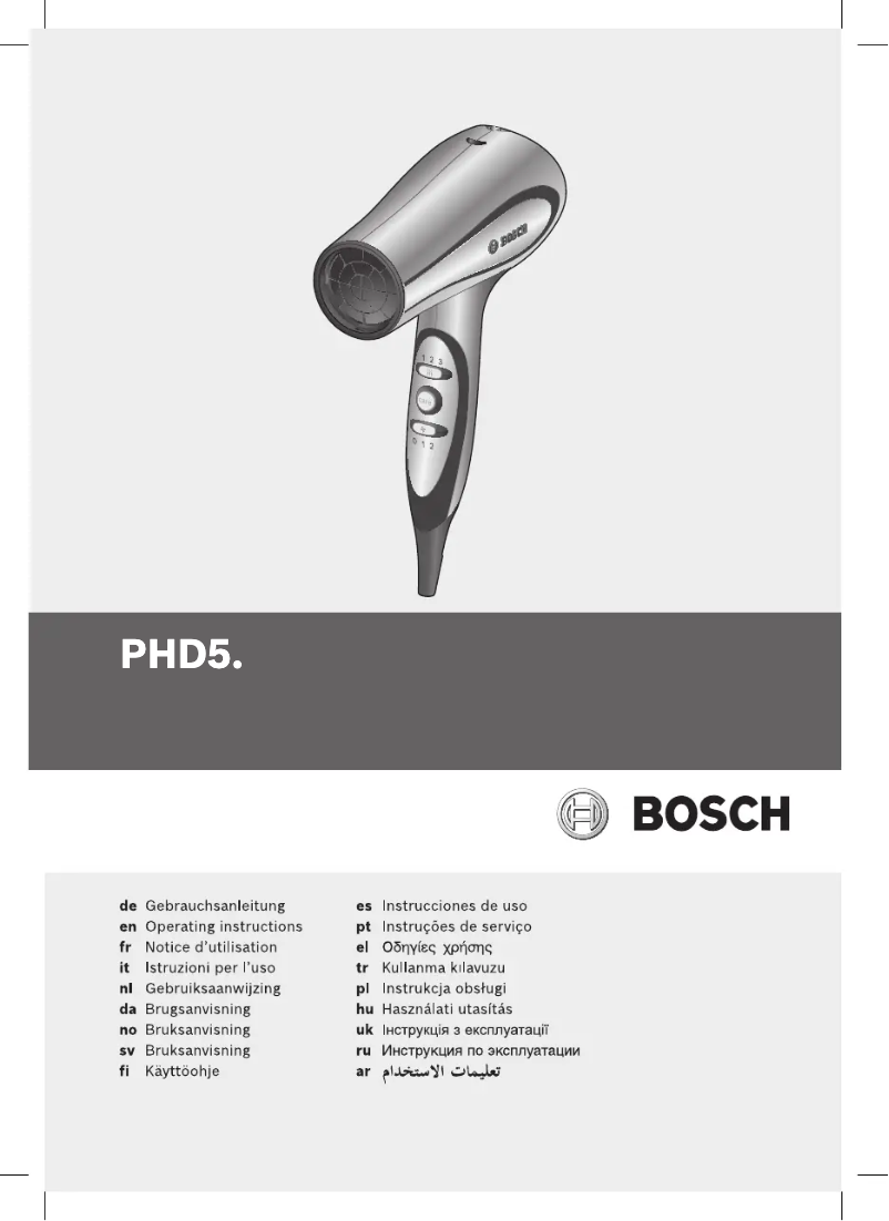 Page n°1 - Manuel utilisateur Bosch PHD5513