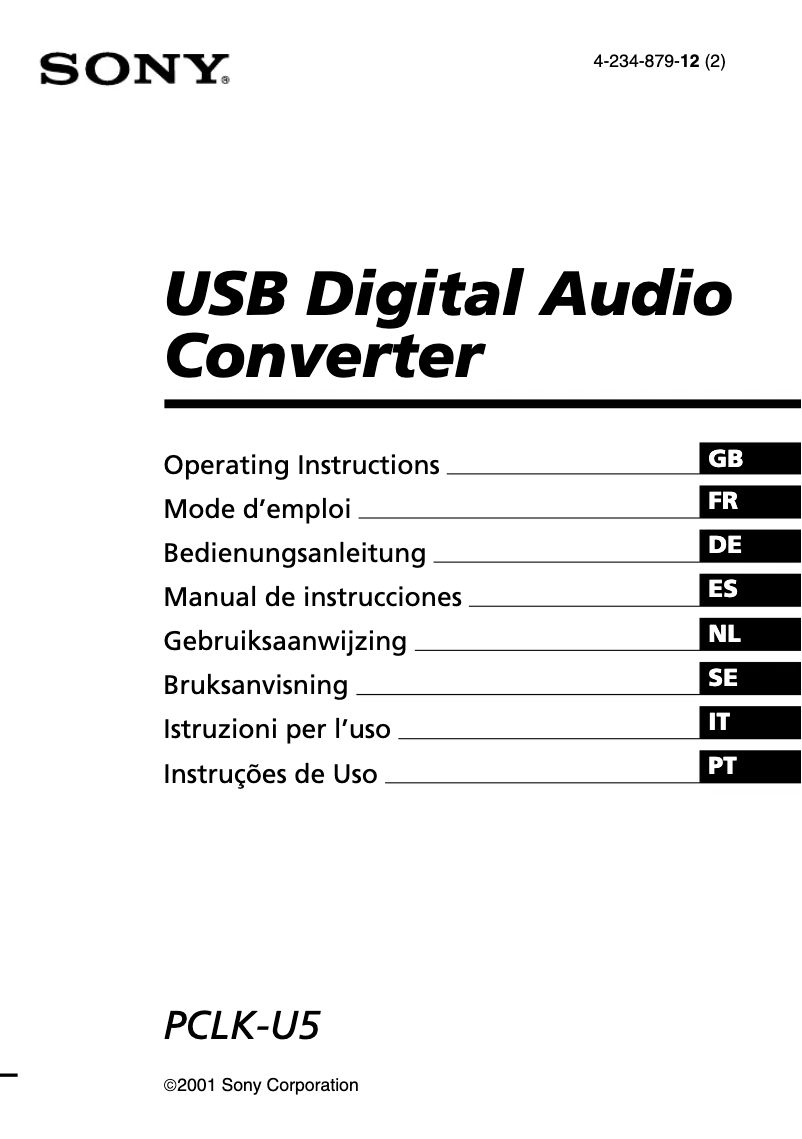 Image de la première page du manuel de l'appareil USB Digital Audio Converter