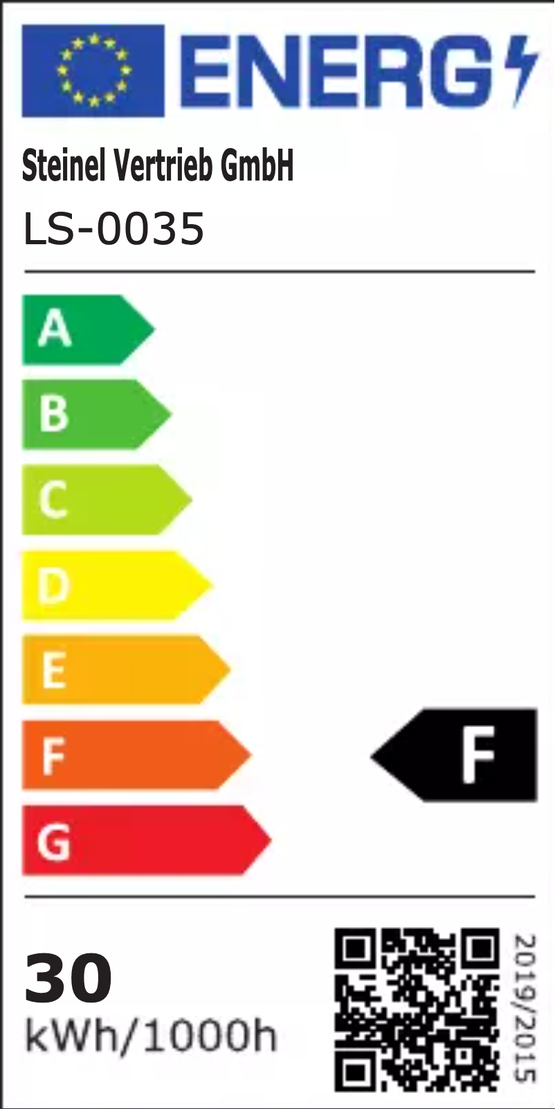 Page n°1 - Label énergétique Steinel LS 300 LED