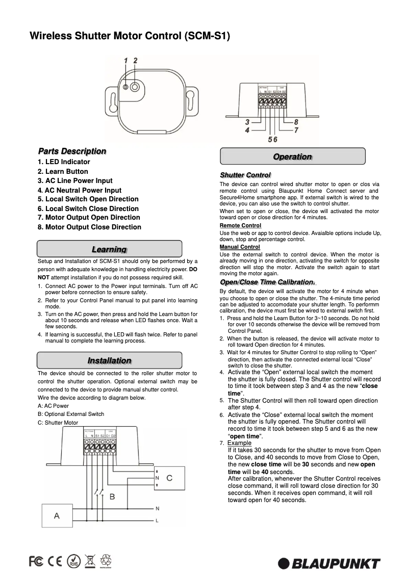 Page n°1 - Manuel utilisateur Blaupunkt SCM-S1