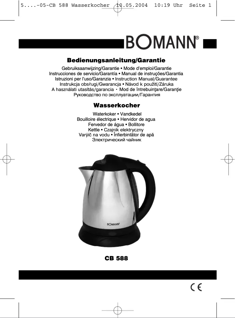 Page 1 de la notice Manuel utilisateur Bomann CB 588