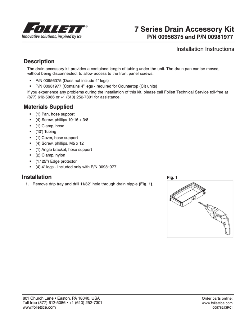Page 1 de la notice Manuel utilisateur Follett 00981977