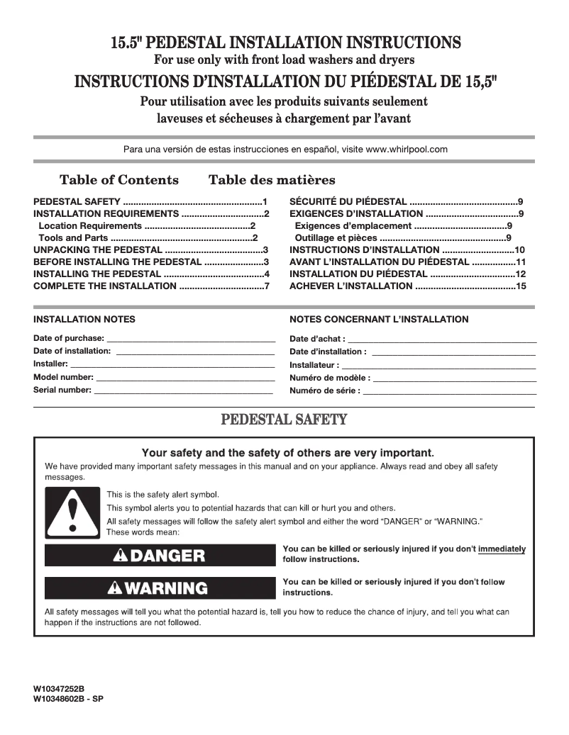 Page 1 de la notice Mode d'emploi Maytag XHPC155XW