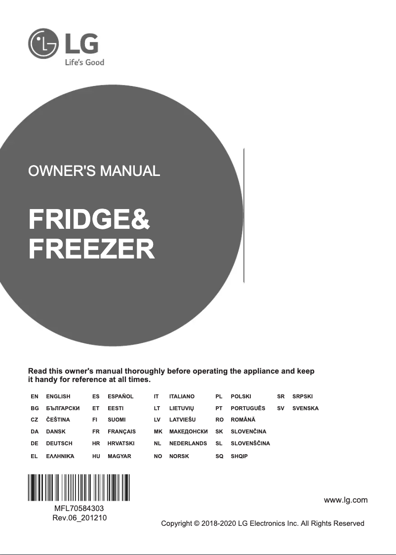 Image de la première page du manuel de l'appareil GBP62DSNFN