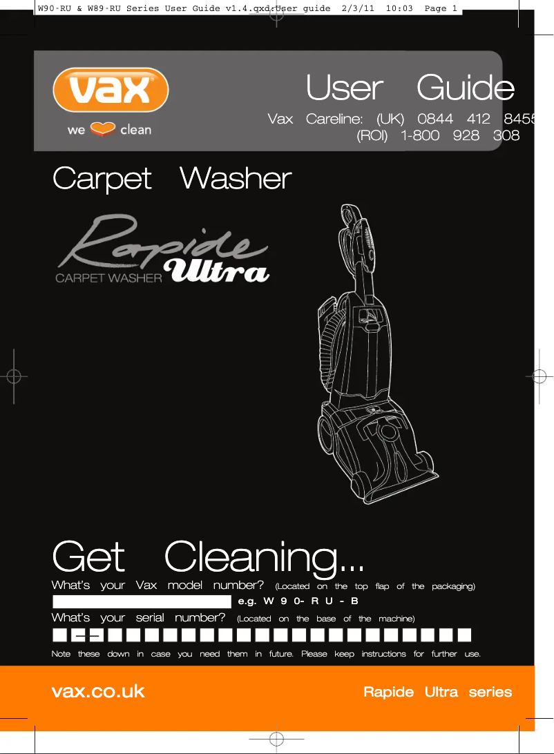 Image de la première page du manuel de l'appareil VRS20W