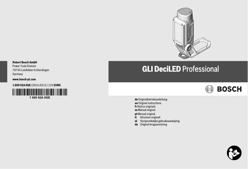 Page 1 de la notice Manuel utilisateur Bosch GLI DeciLED Professional