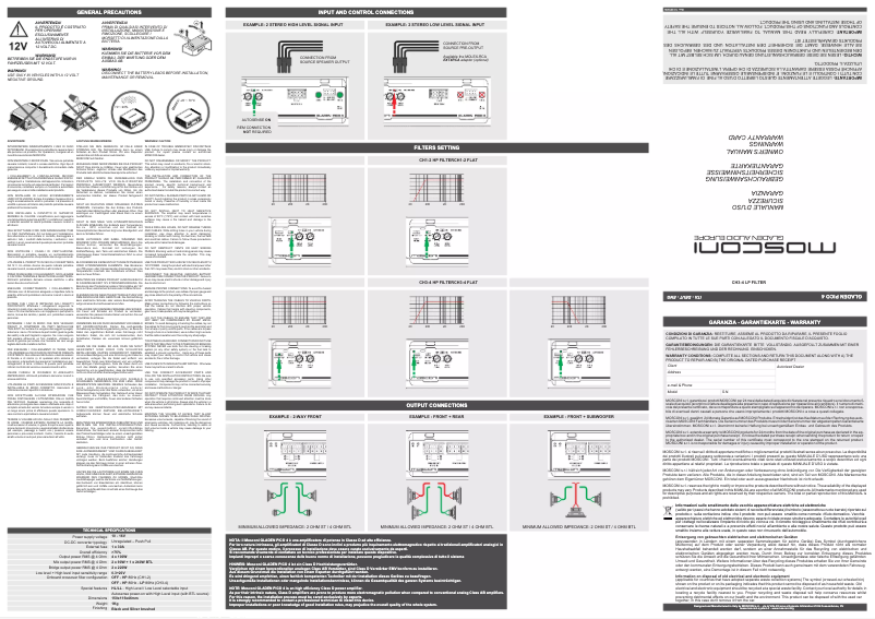 Page 1 de la notice Manuel utilisateur Mosconi Gladen Pico 4
