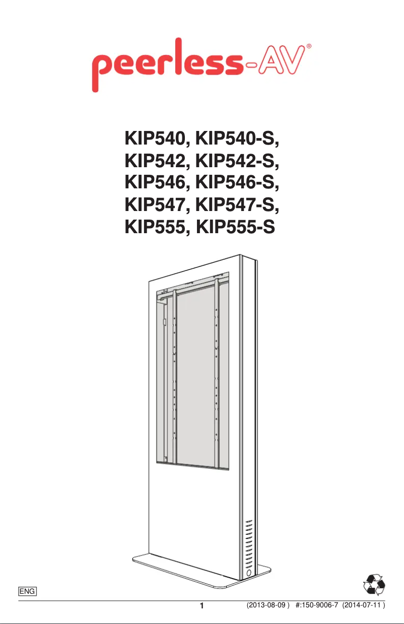 Page n°1 - Manuel utilisateur Peerless-AV KIP540