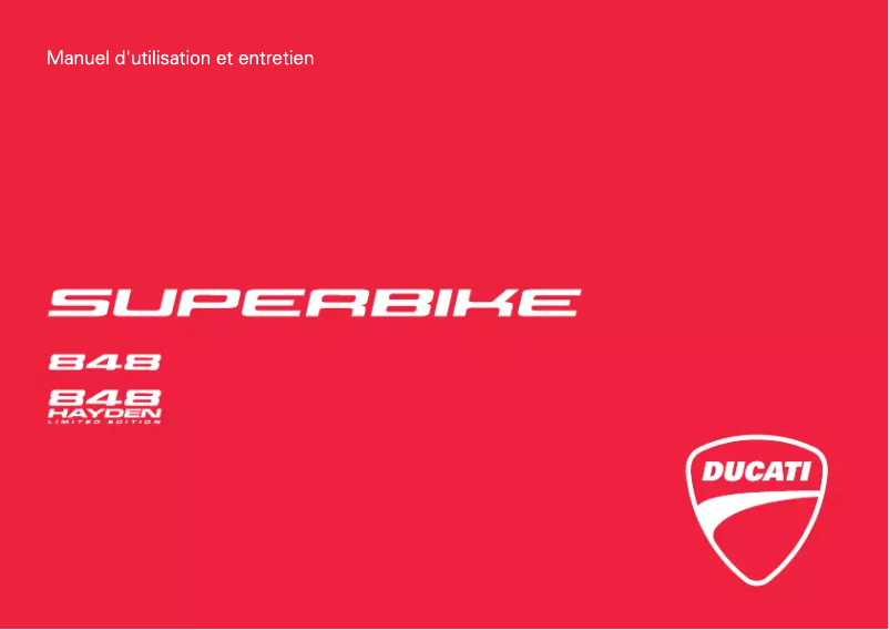 Page 1 de la notice Manuel utilisateur Ducati 848 (2010)