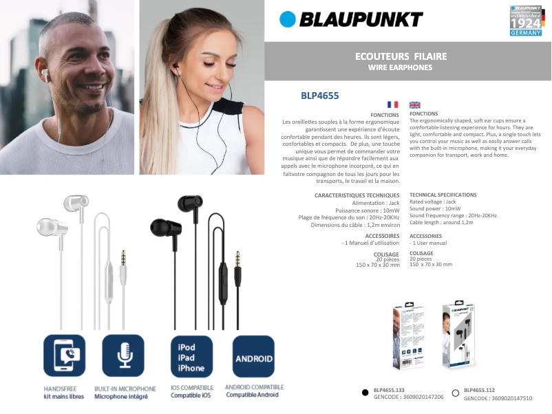 Page n°1 - Manuel utilisateur Blaupunkt BLP4655