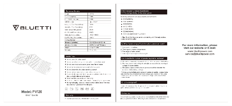 Page n°1 - Manuel utilisateur Bluetti PV120