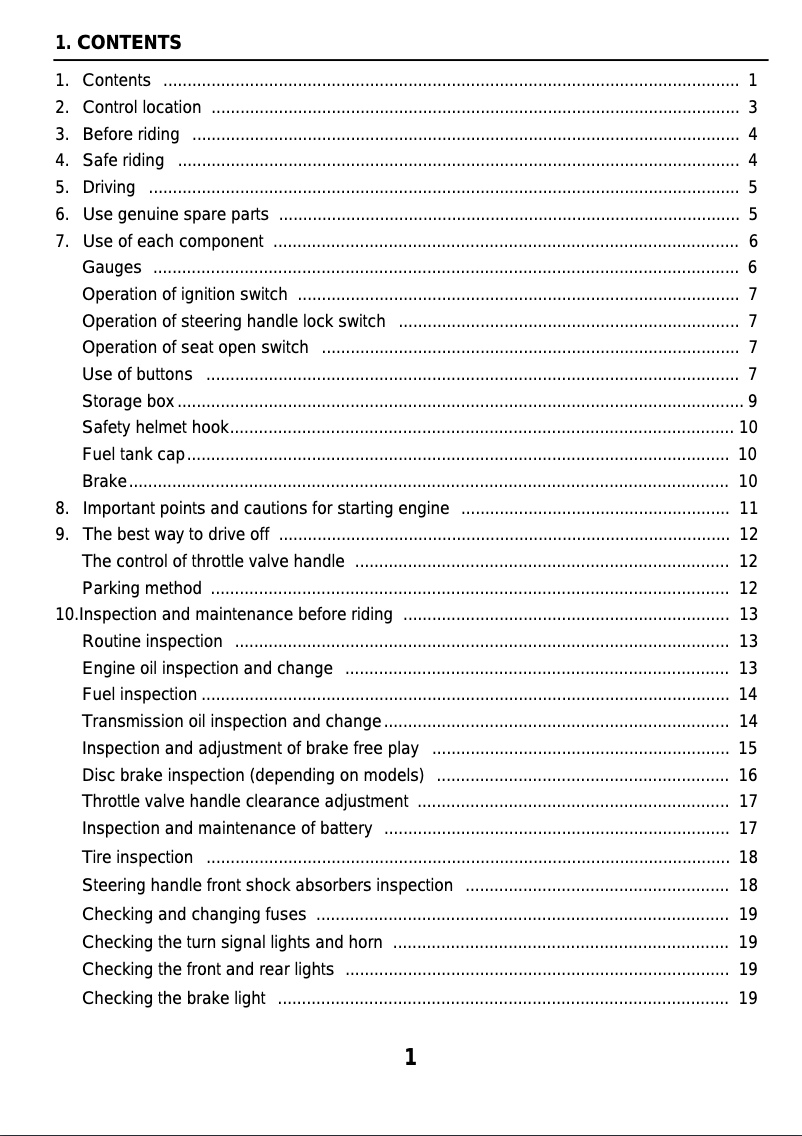 Page 1 de la notice Manuel utilisateur SYM Fiddle 50
