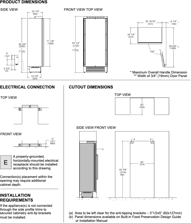 Page n°1 - Instructions / montage Bertazzoni REF36RCPRR