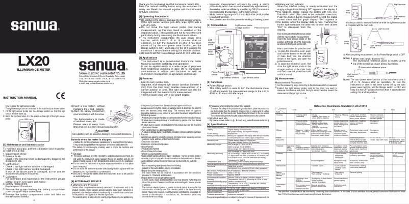 Page 1 de la notice Manuel utilisateur Sanwa LX20