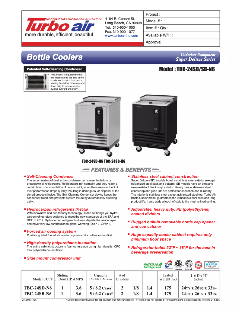 Imagen de la primera página del manual del dispositivo TBC-24SB