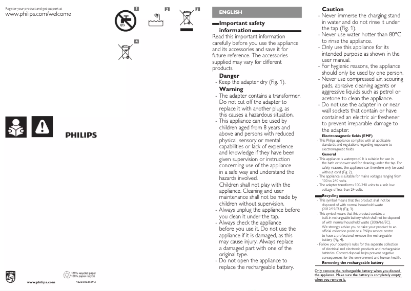 Page 1 de la notice Manuel utilisateur Philips Series 7000 QG3380