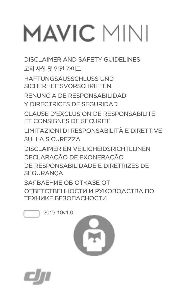 Page 1 de la notice Instructions de sécurité DJI Mavic Mini