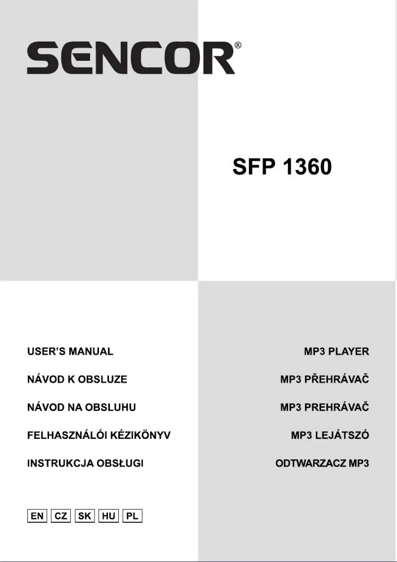Page n°1 - Manuel utilisateur Sencor SFP 1360RD