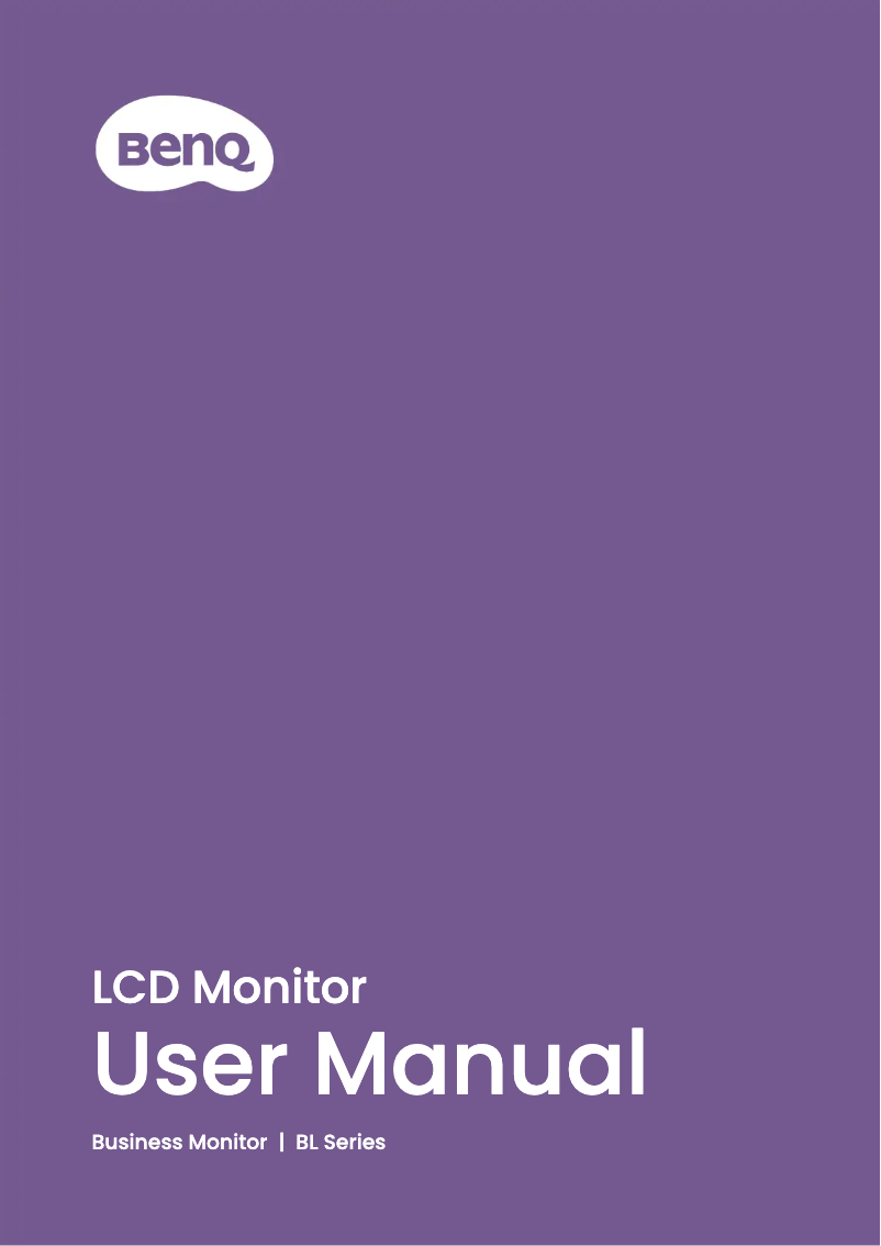 Page 1 de la notice Manuel utilisateur BenQ BL2490T