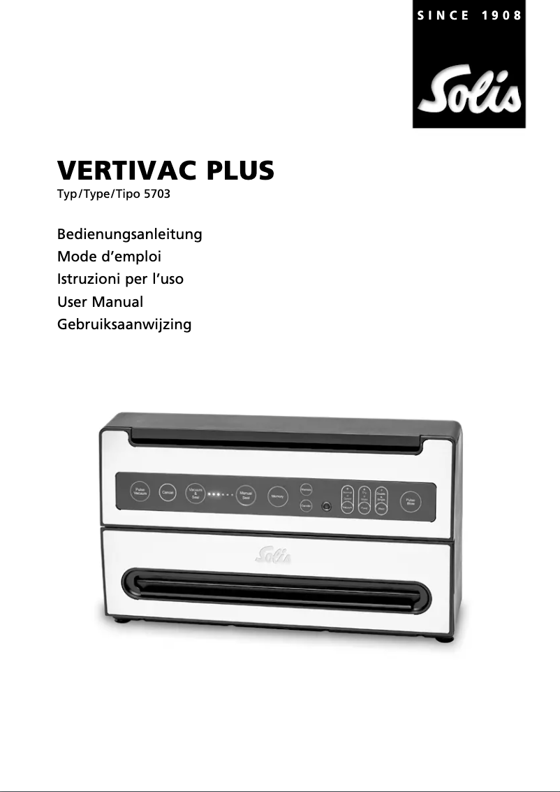 Page 1 de la notice Manuel utilisateur Solis VertiVac Plus 5703