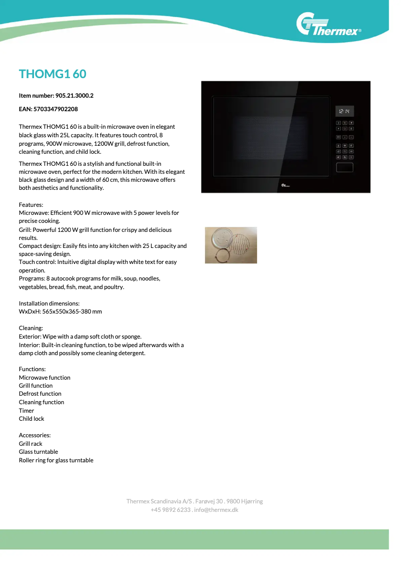 Page n°1 - Fiche technique Thermex THOMG1