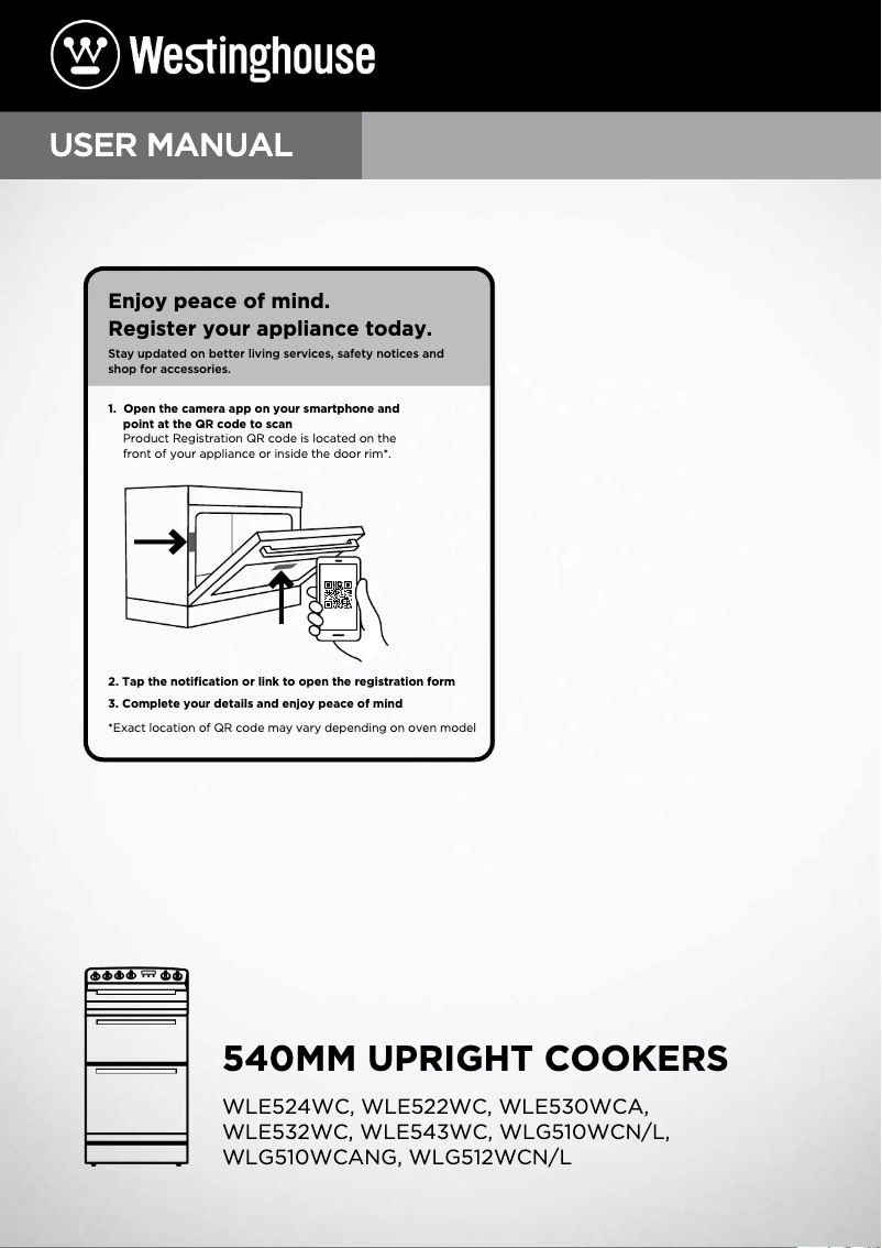 Page n°1 - Manuel utilisateur Westinghouse WLE543WC