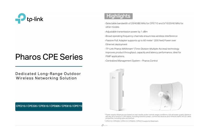 Página 1 del manual Ficha técnica TP-Link CPE710