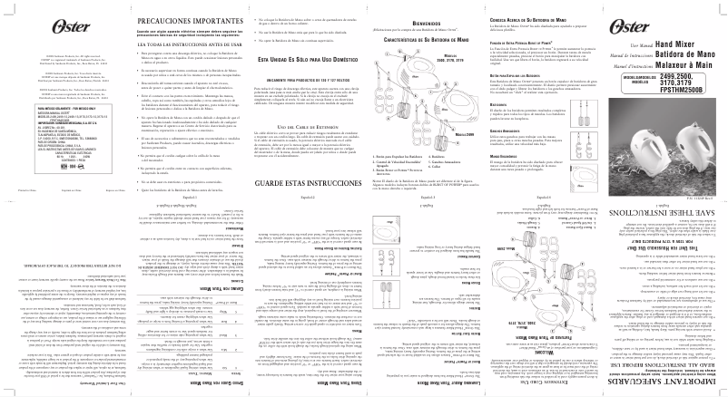 Page 1 de la notice Manuel utilisateur Oster 2500