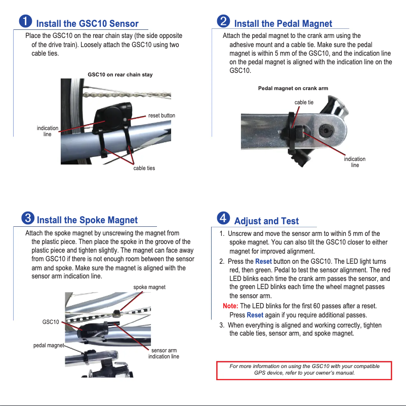 Page 1 de la notice Manuel utilisateur Garmin GSC10