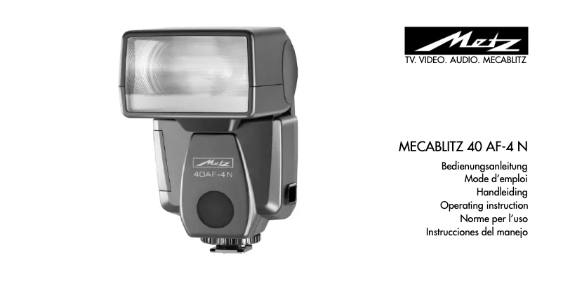 Image de la première page du manuel de l'appareil Mecablitz 40 AF-4 N