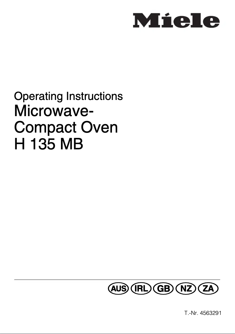 Image de la première page du manuel de l'appareil H 135 MB