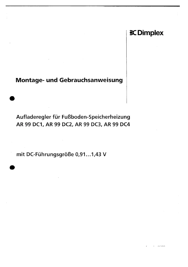 Image de la première page du manuel de l'appareil AR99DC1