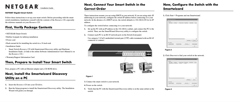 Page n°1 - Guide d'installation Netgear GS724AT