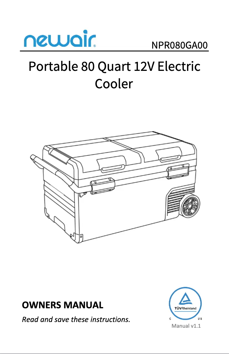 Page 1 de la notice Manuel utilisateur NewAir NAECCCBK000