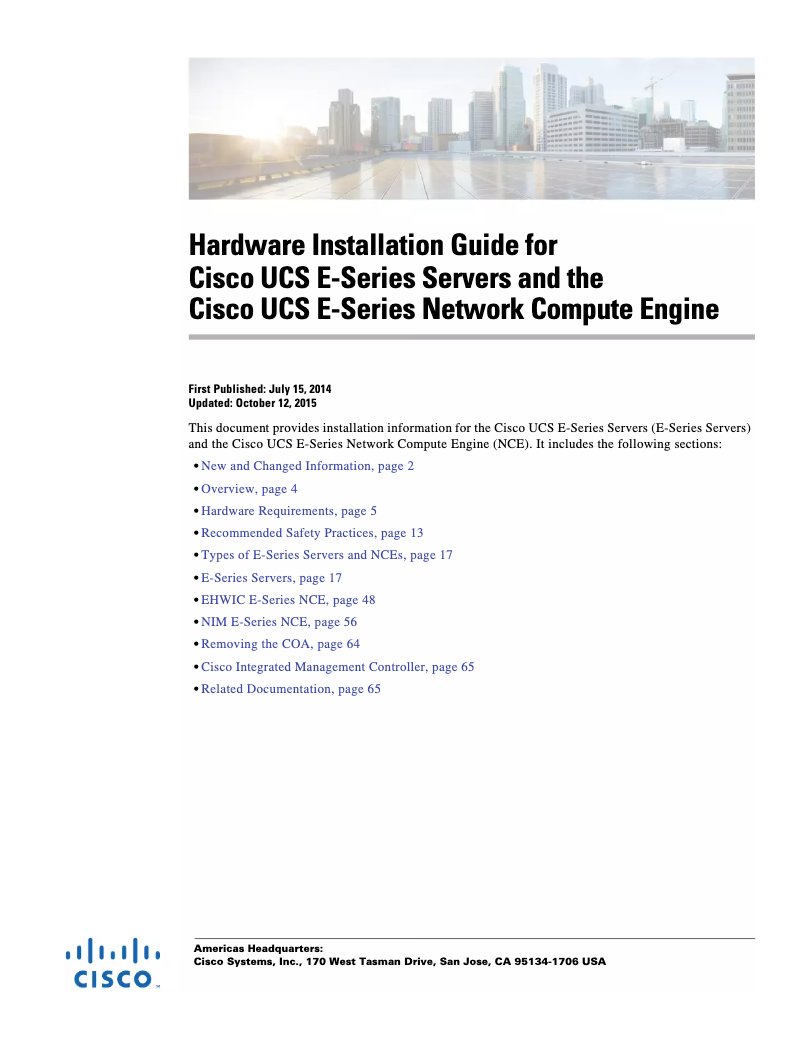 Page 1 of the manual User Manual Cisco UCS EN120E