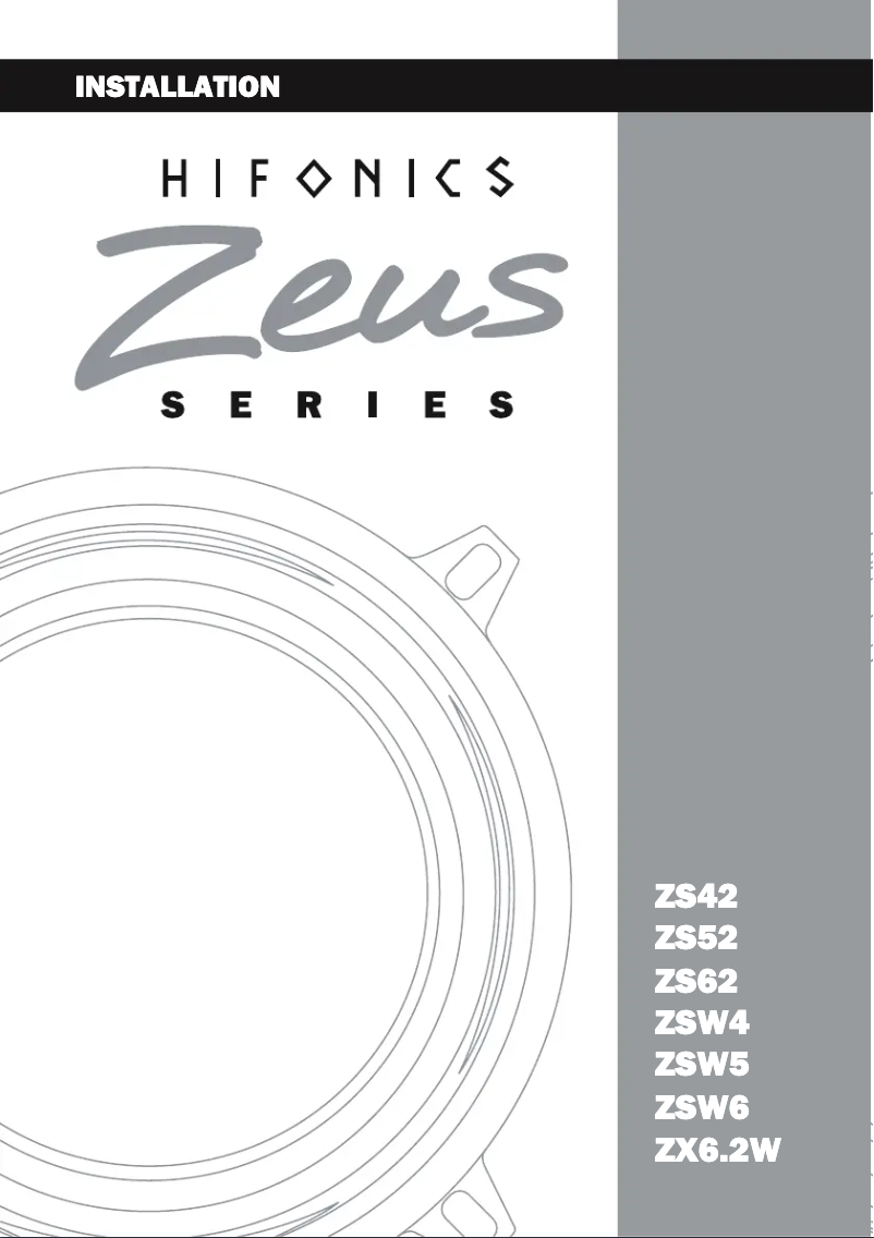 Image de la première page du manuel de l'appareil Zeus ZSW5